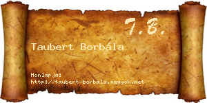 Taubert Borbála névjegykártya